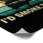 Poster Le Chef Boucher Cook Bbq Id Fumer Que Vache Boeuf  (Coin)