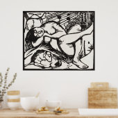 Poster Le chef-d'oeuvre de Franz Marc Sleeping Shepherdes (Cuisine)