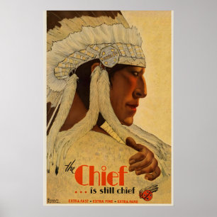 Poster Le Chef est toujours chef Santa Fe amérindien