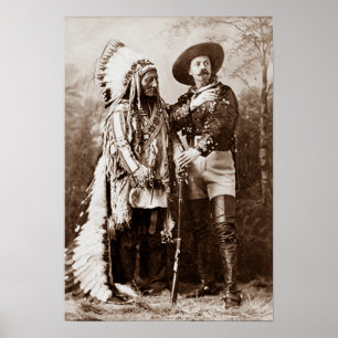 Poster Le chef Sitting Bull et Buffalo Bill vers 1885