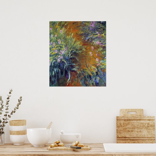 Poster Le chemin à travers les Irises par Claude Monet (Cuisine)