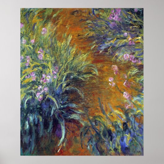 Poster Le chemin à travers les Irises par Claude Monet (Devant)