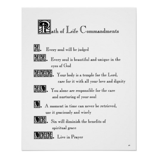 Poster Le chemin de vie des commandements (Devant)