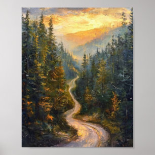 Poster Le chemin doré : un voyage sinueux à travers