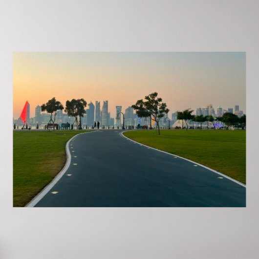 Poster Le chemin du coucher du soleil vers l'avenir (Devant)