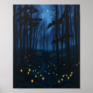 Poster Le chemin murmurant des lucioles : une nocturne