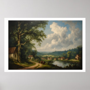 Poster Le chêne du village — Campagne anglaise avec perso