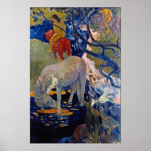 Poster Le cheval blanc par Eugène Henri Paul Gauguin