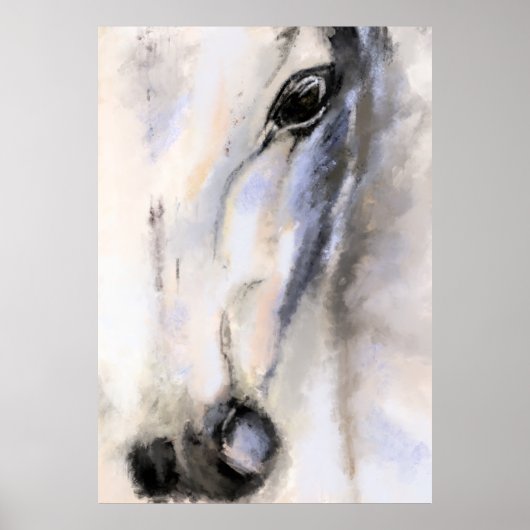 Poster Le Cheval Blanc - Peinture originale (Devant)