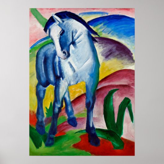 Poster Le cheval bleu de Franz Marc (Devant)
