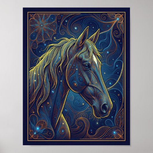 Poster Le Cheval Bleu Rêve (Devant)