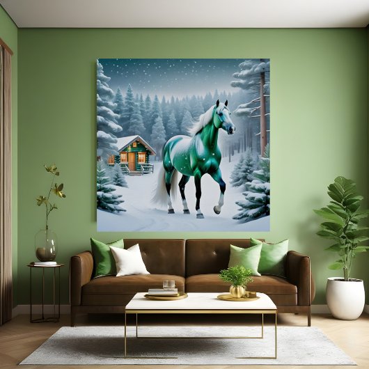 Poster Le Cheval Vert Enchanté