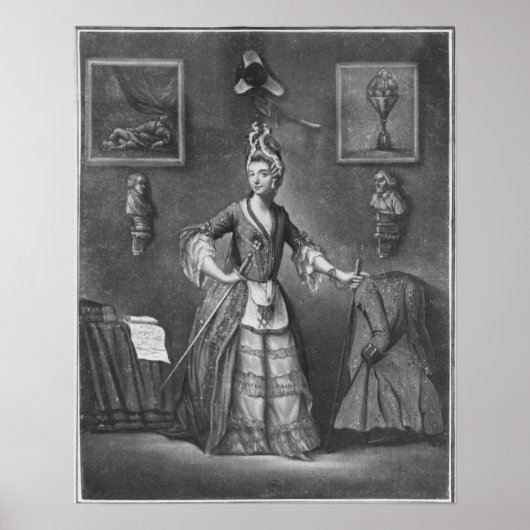 Poster Le Chevalier d'Eon, habillé en femme (Devant)