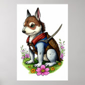 Poster Le chevalier des chiens | Art AI (Devant)