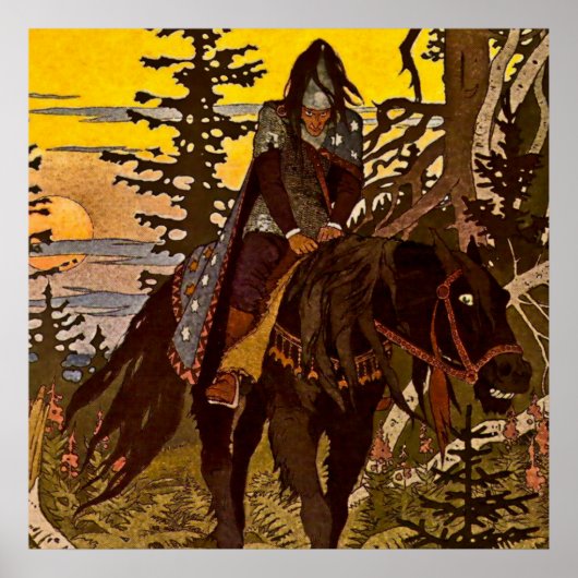 Poster "Le Chevalier noir" par Ivan Bilibin (Devant)