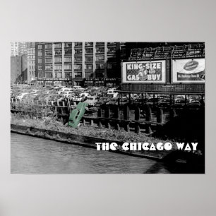 POSTER LE CHICAGO WAY ANCIEN COLORSPLASH MOTORISTE ET COL