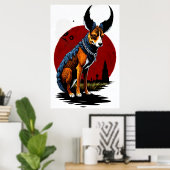 Poster Le Chien à la corne | Art AI (Bureau à domicile)