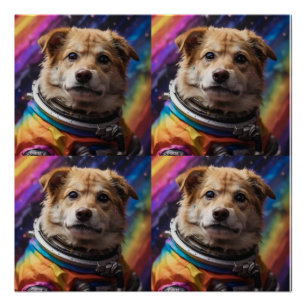 Poster le chien astronaute