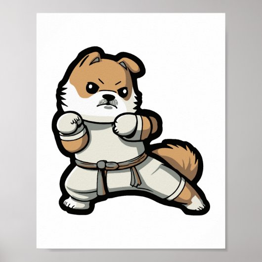 Poster le chien connaît le karaté (Devant)