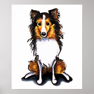 Poster Le chien de berger de Sheltie Shetland de sable se