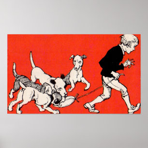Poster le chien marcheur
