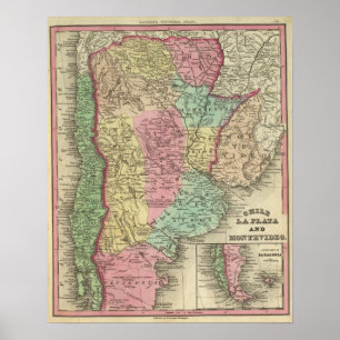 Poster Le Chili La Plata et Montevideo