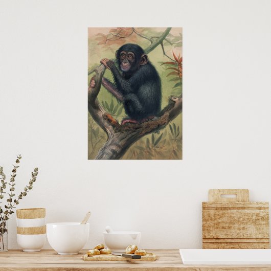 Poster Le chimpanzé de Joseph Wolf (Cuisine)