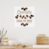 Poster Le Chocolat Me Rend Heureux (Cuisine)