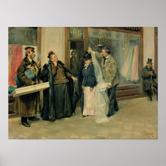 Poster Le choix des présents de mariage, 1897-98 (Devant)