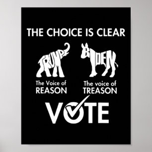 Poster Le Choix Est Clair La Raison De La Voix Voter Trum