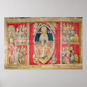 Poster Le Christ a couronné avec les bêtes apocalyptiqu