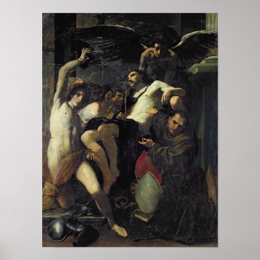 Poster Le Christ adoré par les anges, saint Sébastien (Devant)