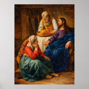 Poster Le Christ chez Marthe et Marie