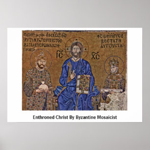 Poster Le Christ couronné par Mosaicist bizantin