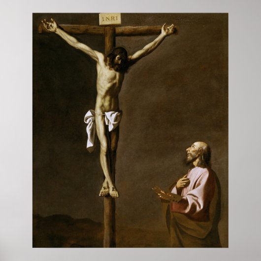Poster Le Christ crucifié avec un peintre (Devant)