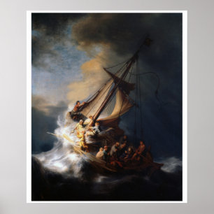 Poster Le Christ dans la tempête Art Vintage Imprimer l'a