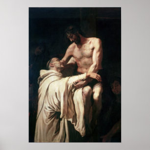 Poster Le Christ embrassant Saint Bernard