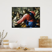 Poster Le Christ nettoie le temple par Bernardino Mei (Cuisine)