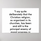 Poster Le christianisme est l'ennemi du progrès (Devant)