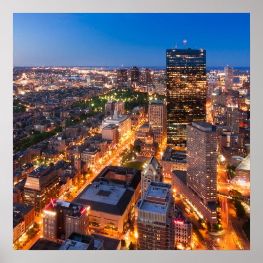 Poster Le ciel de Boston à la tombée de la nuit (Devant)
