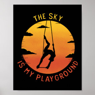 Poster Le ciel est mon terrain de jeu Yoga aérien Aériali
