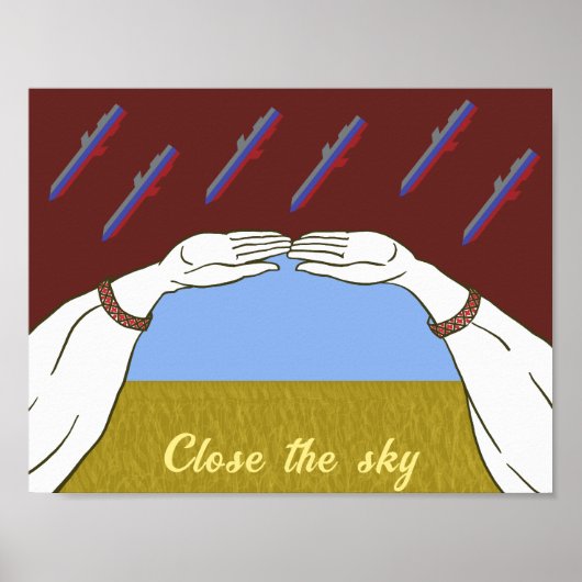 Poster Le ciel pacifique "jaune et bleu" de l'Ukraine (Devant)