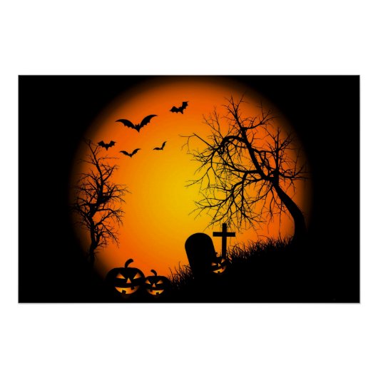 Poster Le cimetière d'Halloween (Devant)