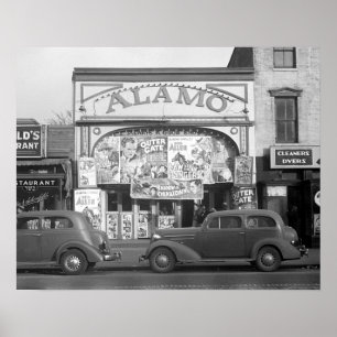 Poster Le Cinéma de l'Alamo, 1937. Photo ancienne