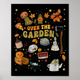 Poster Le Citrouille du mur du jardin d'Halloween s'effon