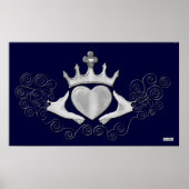 Poster Le Claddagh (Argent) (Devant)