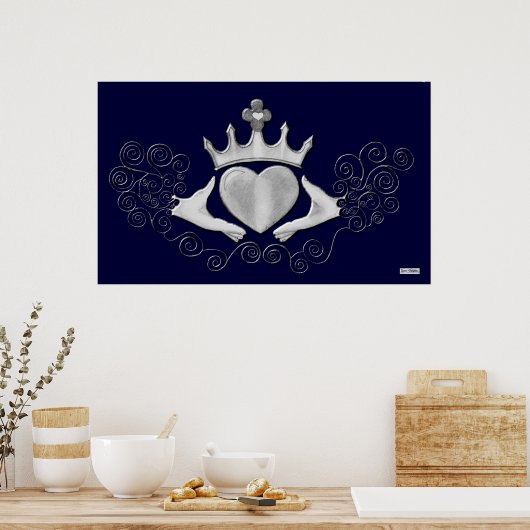 Poster Le Claddagh (Argent) (Cuisine)