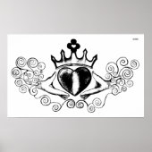 Poster Le Claddagh (noir) (Devant)