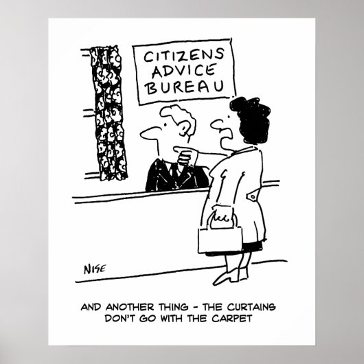 Poster Le client du Citizens Advice Bureau donne des cons (Devant)