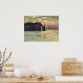 Poster Le Cliff Etretat, coucher de soleil de Claude Mone (Cuisine)